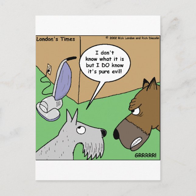 Postal Perro vs. limpiador de vacío regalos divertidos y  (Anverso)