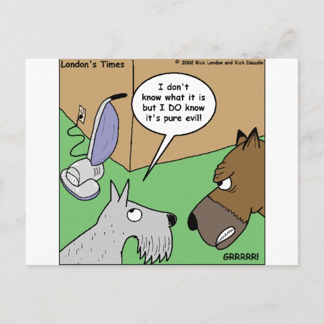 Postal Perro vs. limpiador de vacío regalos divertidos y  (Anverso)