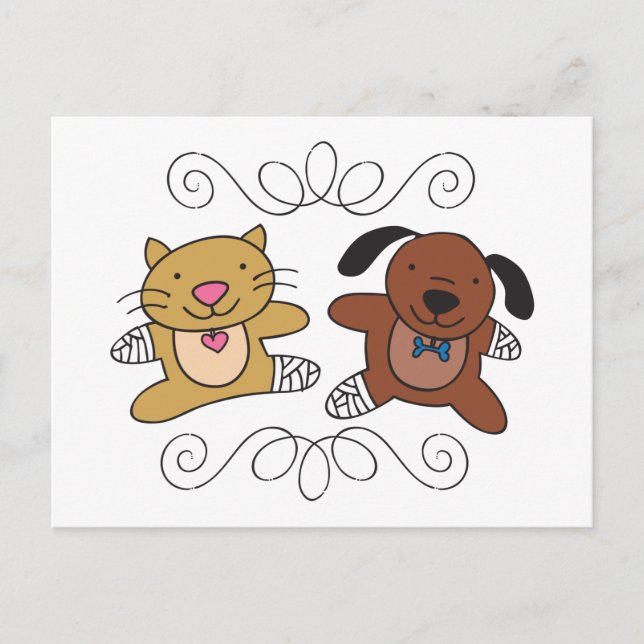 Postal Perro y gato (Anverso)