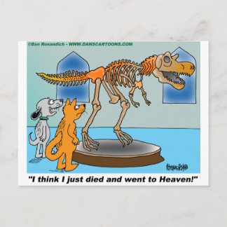 Postal Perro Y Gato En El Museo Vean El Esqueleto De Dino