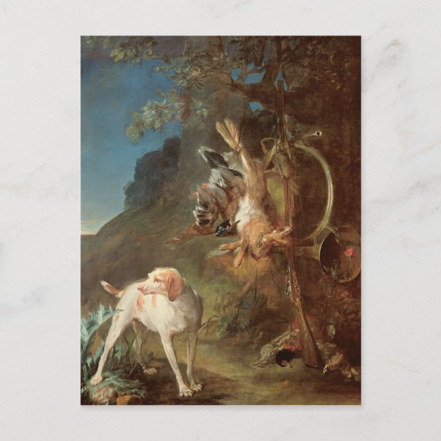 Postal Perro y juego, 1730 (Anverso)