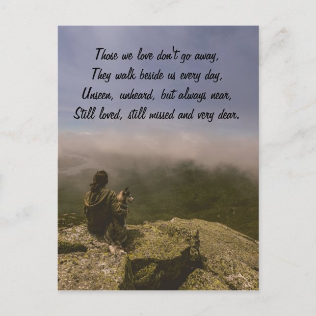 Postal Perro y mujer en un atolladero rocoso (Anverso)