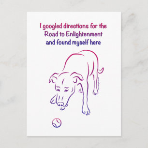 Postal Perro y pelota - Ilustración