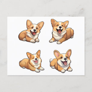 Postal perros adorables jolly corgi puppy