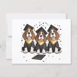 Postal Perros Basset Hound de Graduación