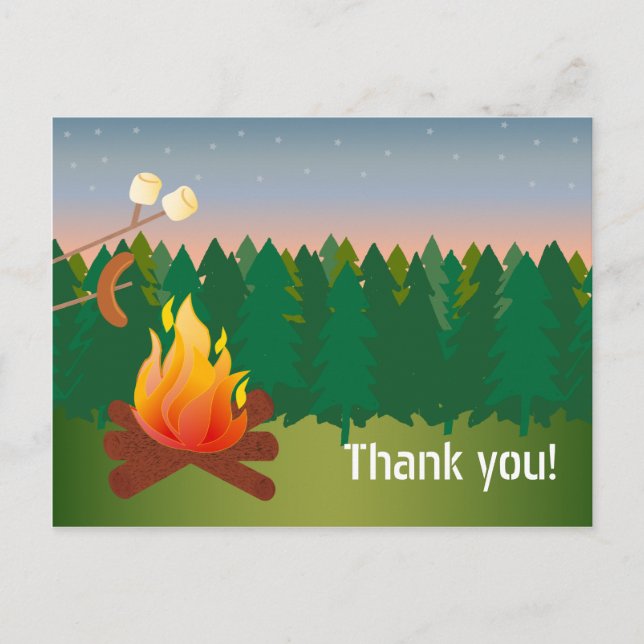 Postal Perros calientes y el fuego de S'mores gracias (Anverso)