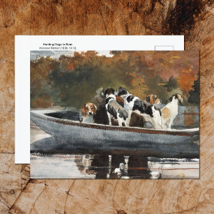 Postal Perros cazadores en barco: Hogar Winslow