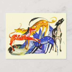 Postal Perros coloridos