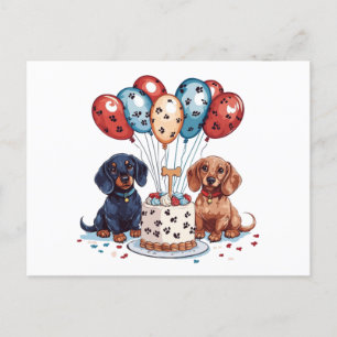 Postal Perros Dachshund de Cumpleaños