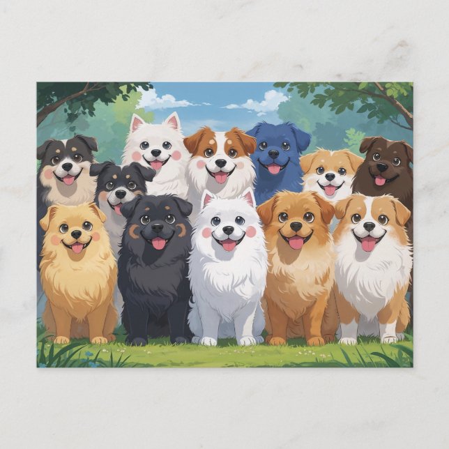 Postal Perros de amor (Anverso)