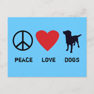 Postal Perros de amor por la paz