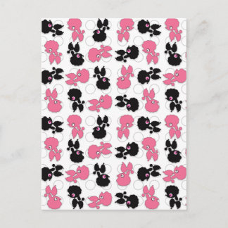 Postal Perros de canapé negros y rosados