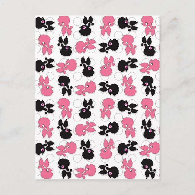 Postal Perros de canapé negros y rosados (Anverso)