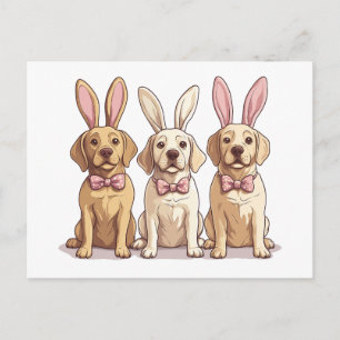 Postal Perros de Labrador Retriever Amarillo de Pascua