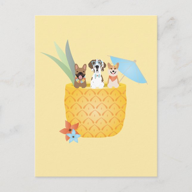Postal Perros de piña colada (Anverso)