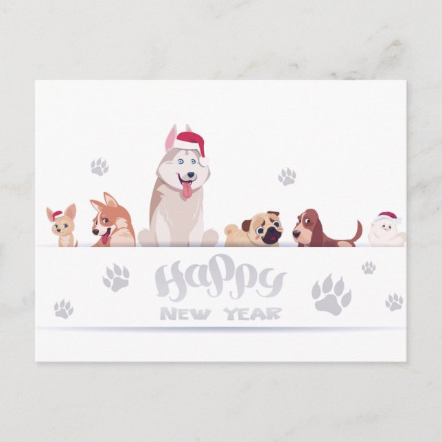 Postal Perros De Vacaciones Cutas (Anverso)