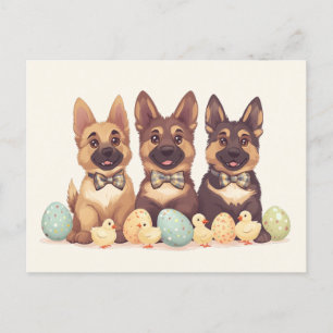 Postal Perros del Pastor Alemán de Pascua