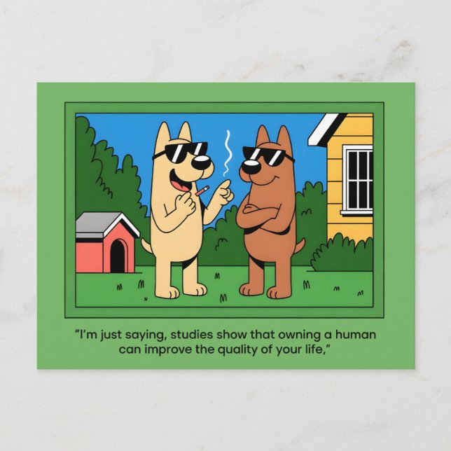 Postal Perros Divertidos Dueños de Cita de Dibujos Animad (Anverso)