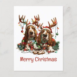 Postal Perros ensanchados de navidad