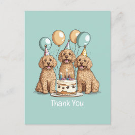 Postal Perros Goldendoodle Cumpleaños Gracias