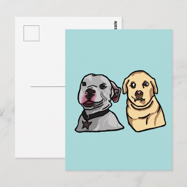 Postal Perros Memes Lindos (Anverso / Reverso)