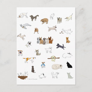 Postal Perros múltiples - Paw de atracción