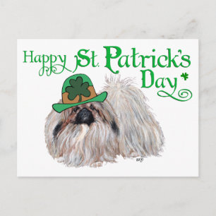 Postal Perros Pekineses Celebran el Día de San Patricio