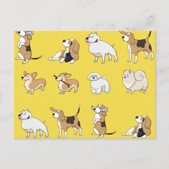 Postal Perros personalizares Cute (Anverso)