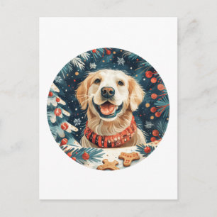 Postal Perros recuperadores de oro de navidades