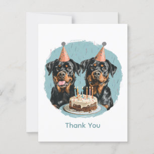 Postal Perros Rottweiler Cumpleaños Gracias
