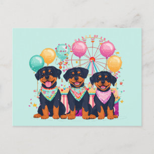 Postal Perros Rottweiler en una Feria 