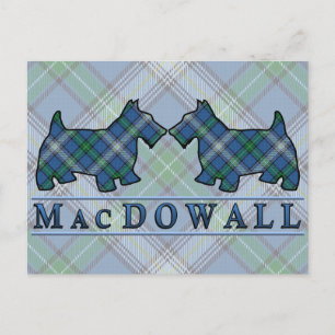 Postal Perros Scottie del Tartán del Clan MacDowall