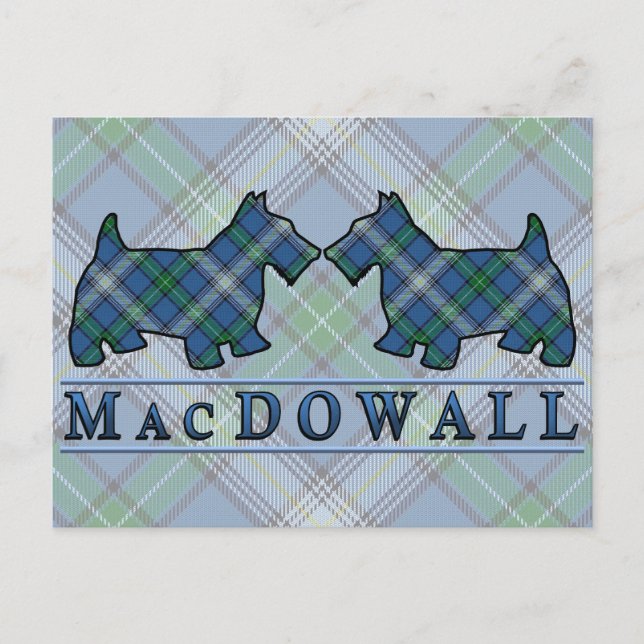 Postal Perros Scottie del Tartán del Clan MacDowall (Anverso)