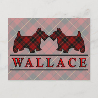 Postal Perros Scottie del Tartán del Clan Wallace