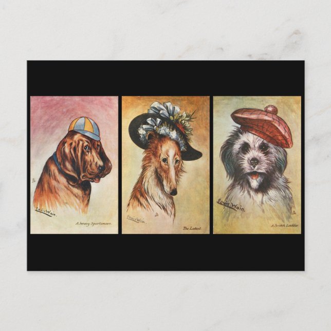 Postal Perros, tríptico personalizado (Anverso)
