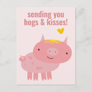Postal Perros y besos - Corte Pig Classroom Valentine