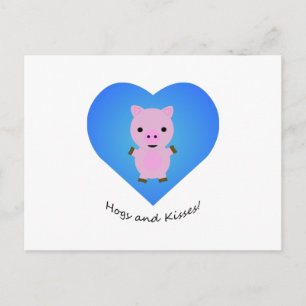 Postal Perros y besos de cerdo