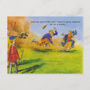 Postal Persecución divertida de golf