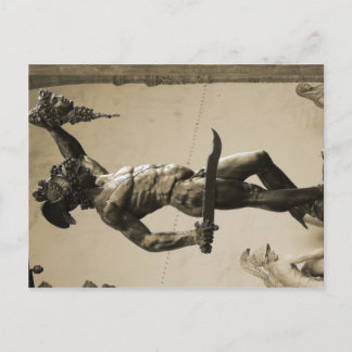 Postal Perseo con la cabeza de Medusa