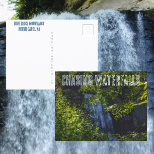 Postal Persiguiendo cascadas Montañas Blue Ridge Carolina