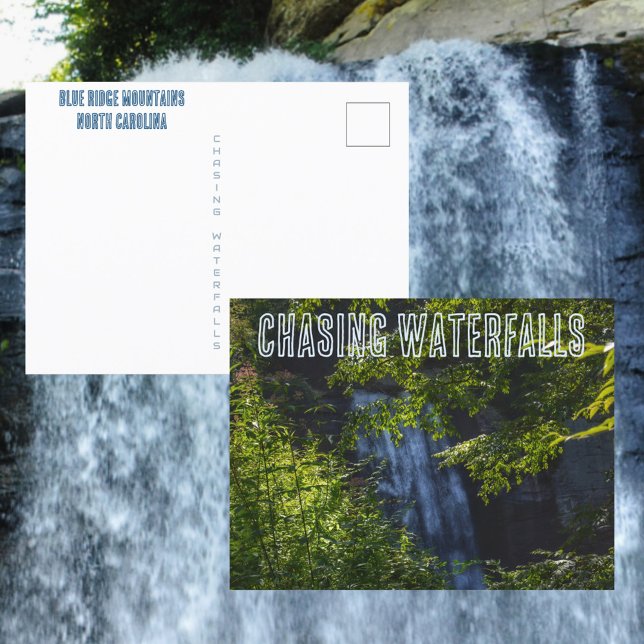 Postal Persiguiendo Cascadas Montañas Blue Ridge N Caroli (Subido por el creador)