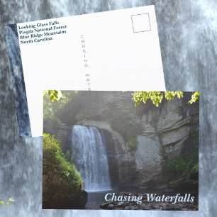 Postal Persiguiendo Cascadas Montañas Blue Ridge NC Viaje