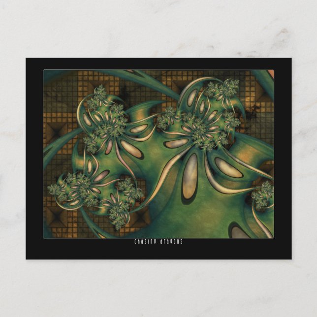 Postal Persiguiendo dragones (Anverso)