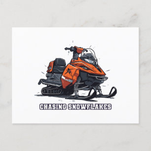 Postal Persiguiendo Snowflakes Snowmobile Adventure