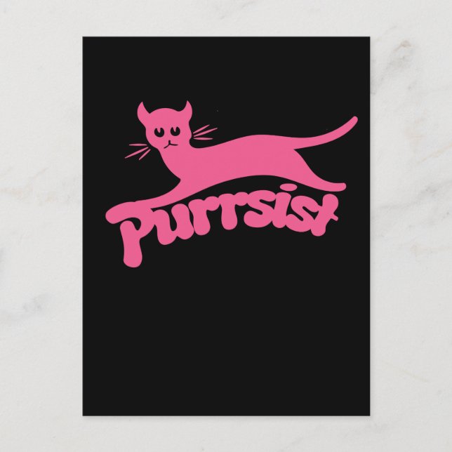 Postal persista el gato purrsista (Anverso)