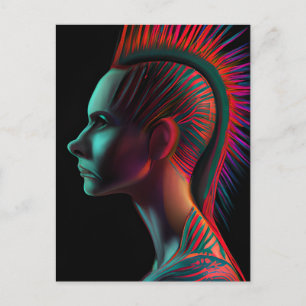 Postal Persona distópica con mohawk