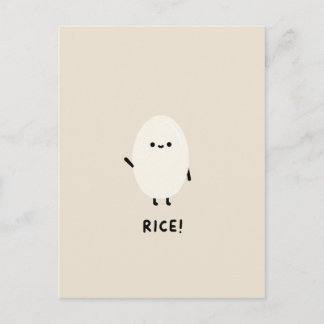 Postal personaje de arroz lindo minimalista kawaii divert