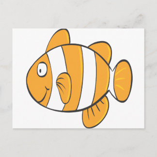 Postal personaje de dibujos animados de un pequeño payaso