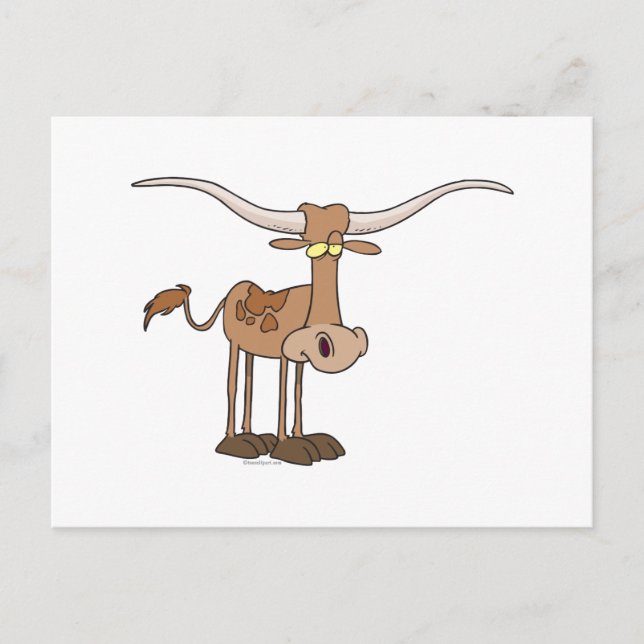 Postal personaje de dibujos animados tontos de una vaca d (Anverso)
