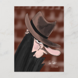 Postal Personaje de dibujos animados villano furtivo